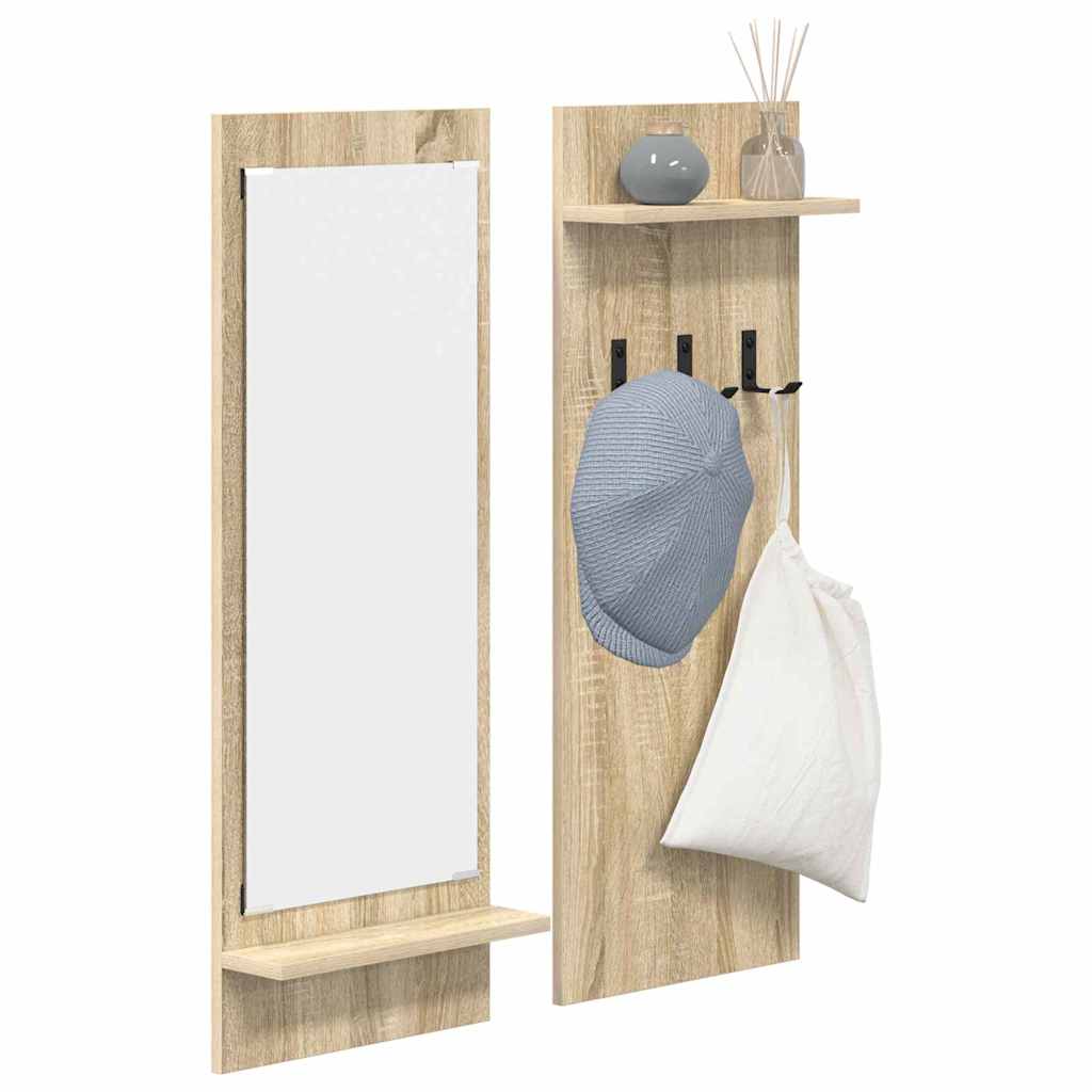 Porte-manteau mural avec étagère Chêne sonoma 70 x 10 x 90 cm - XIOS