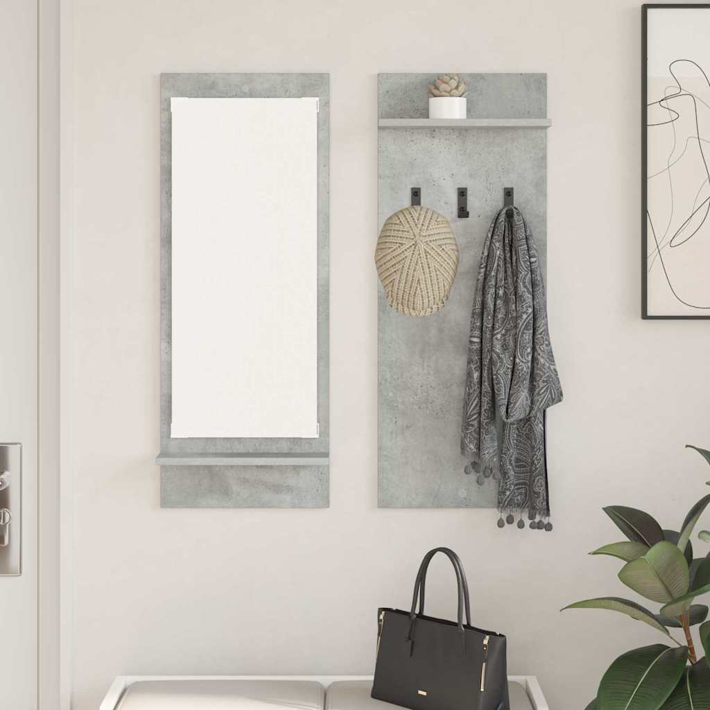 Porte-manteau mural avec étagère Gris béton 70 x 10 x 90 cm - XIOS