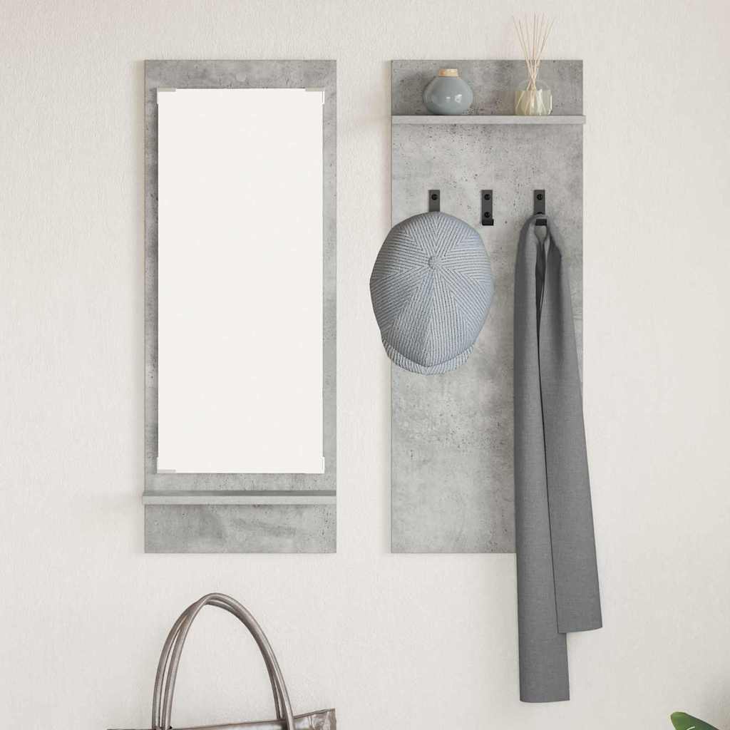 Porte-manteau mural avec étagère Gris béton 70 x 10 x 90 cm - XIOS