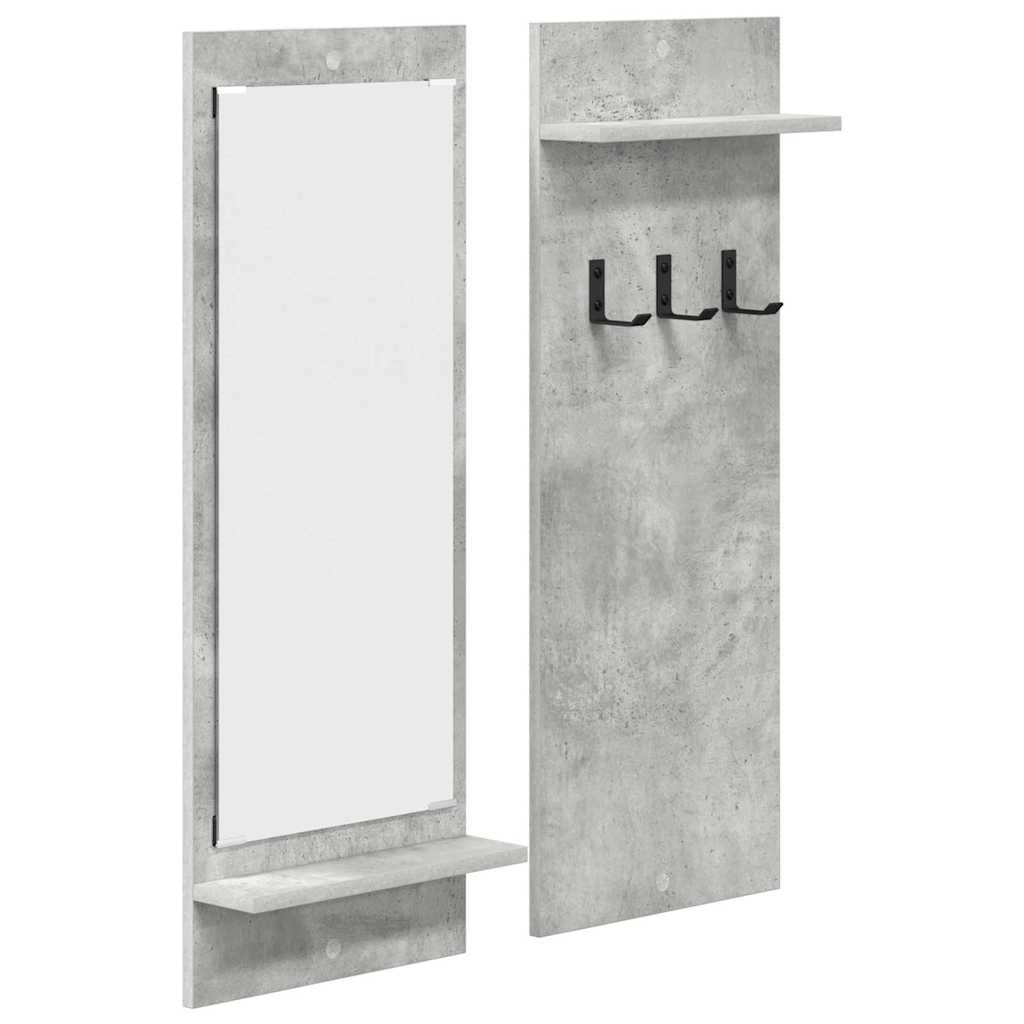 Porte-manteau mural avec étagère Gris béton 70 x 10 x 90 cm - XIOS