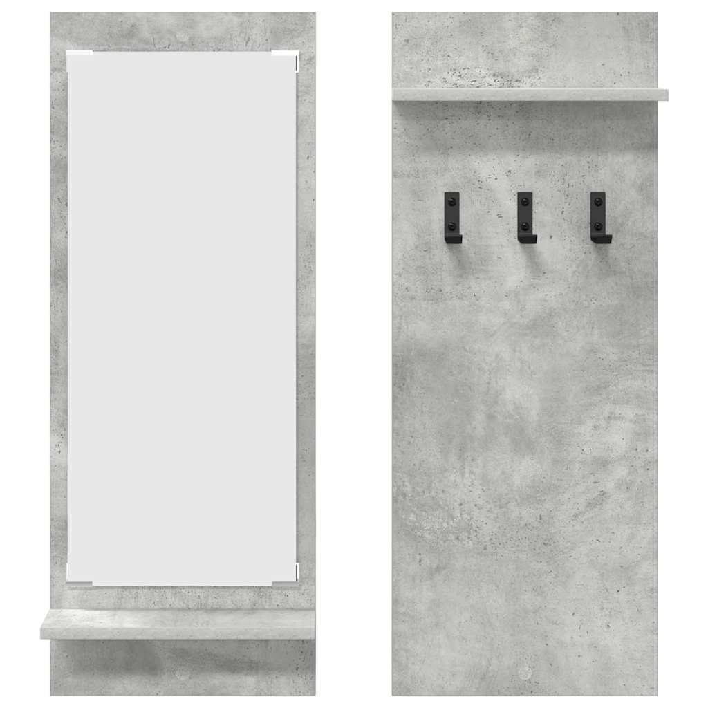 Porte-manteau mural avec étagère Gris béton 70 x 10 x 90 cm - XIOS