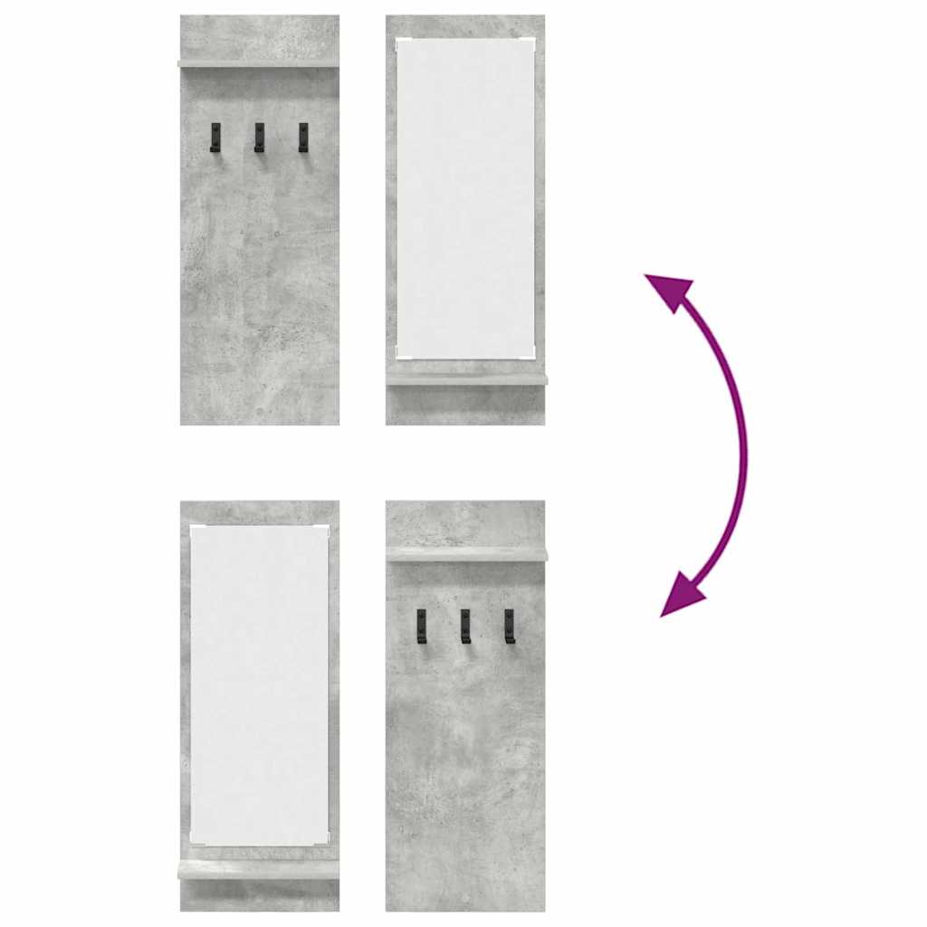 Porte-manteau mural avec étagère Gris béton 70 x 10 x 90 cm - XIOS