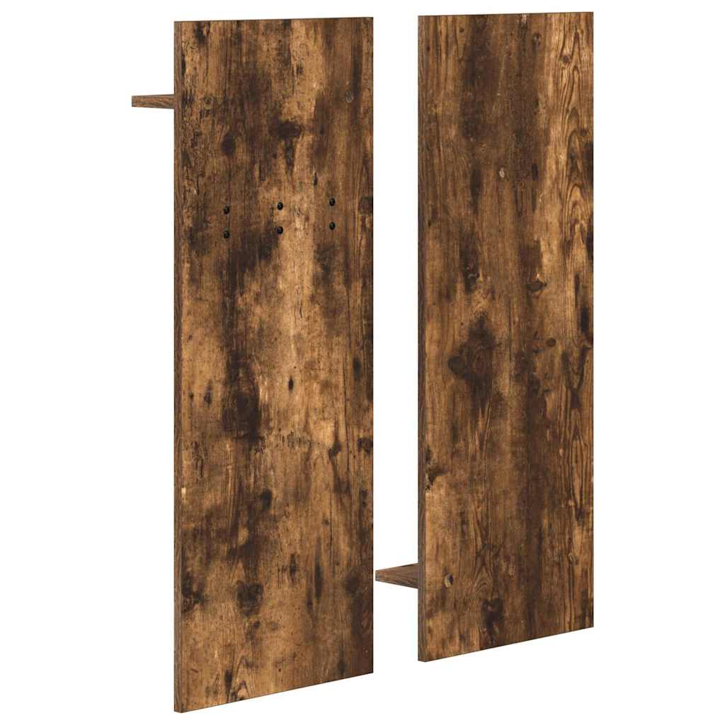 Porte-manteau mural avec étagère Chêne fumé 70 x 10 x 90 cm - XIOS