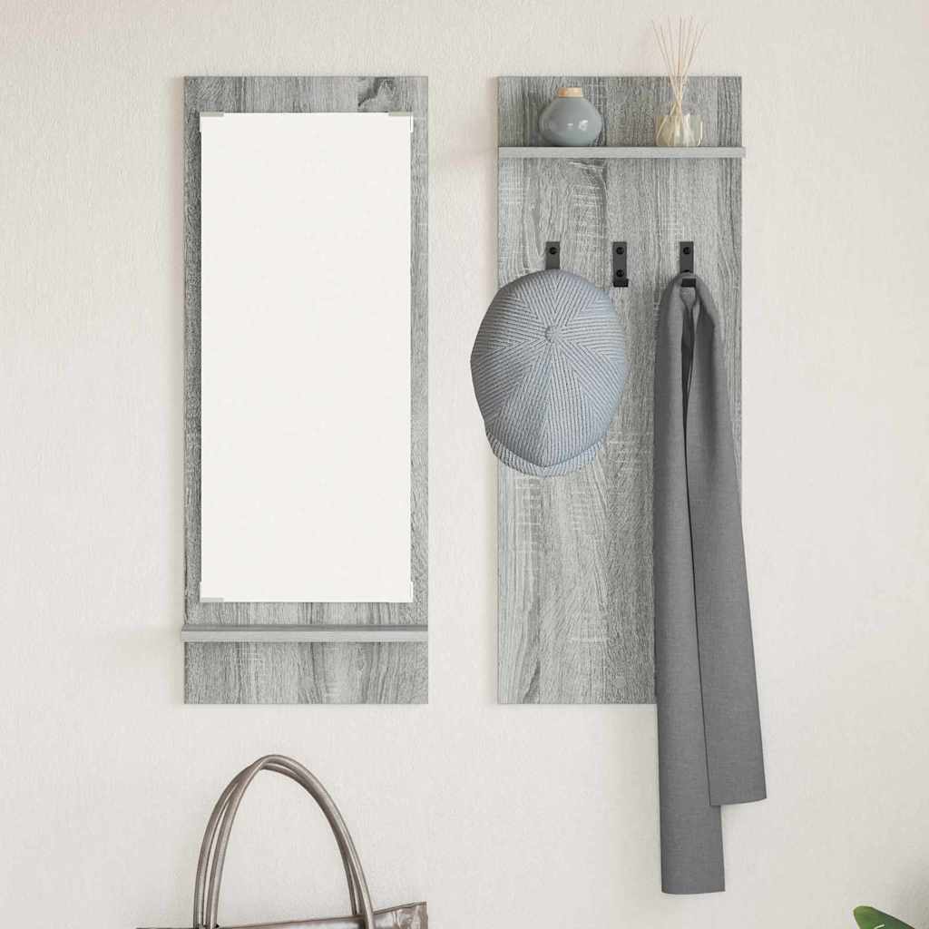 Porte-manteau mural avec étagère Gris Sonoma 70 x 10 x 90 cm - XIOS