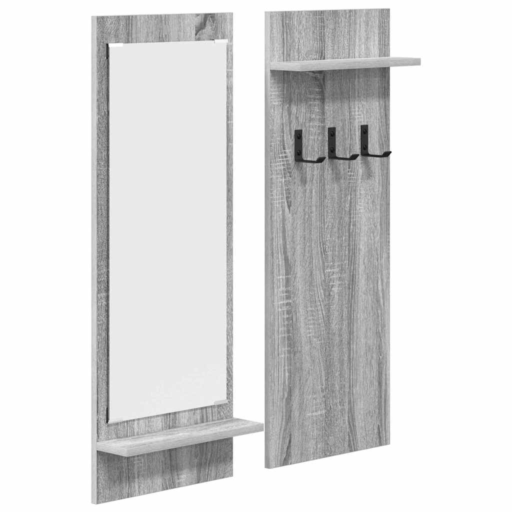 Porte-manteau mural avec étagère Gris Sonoma 70 x 10 x 90 cm - XIOS