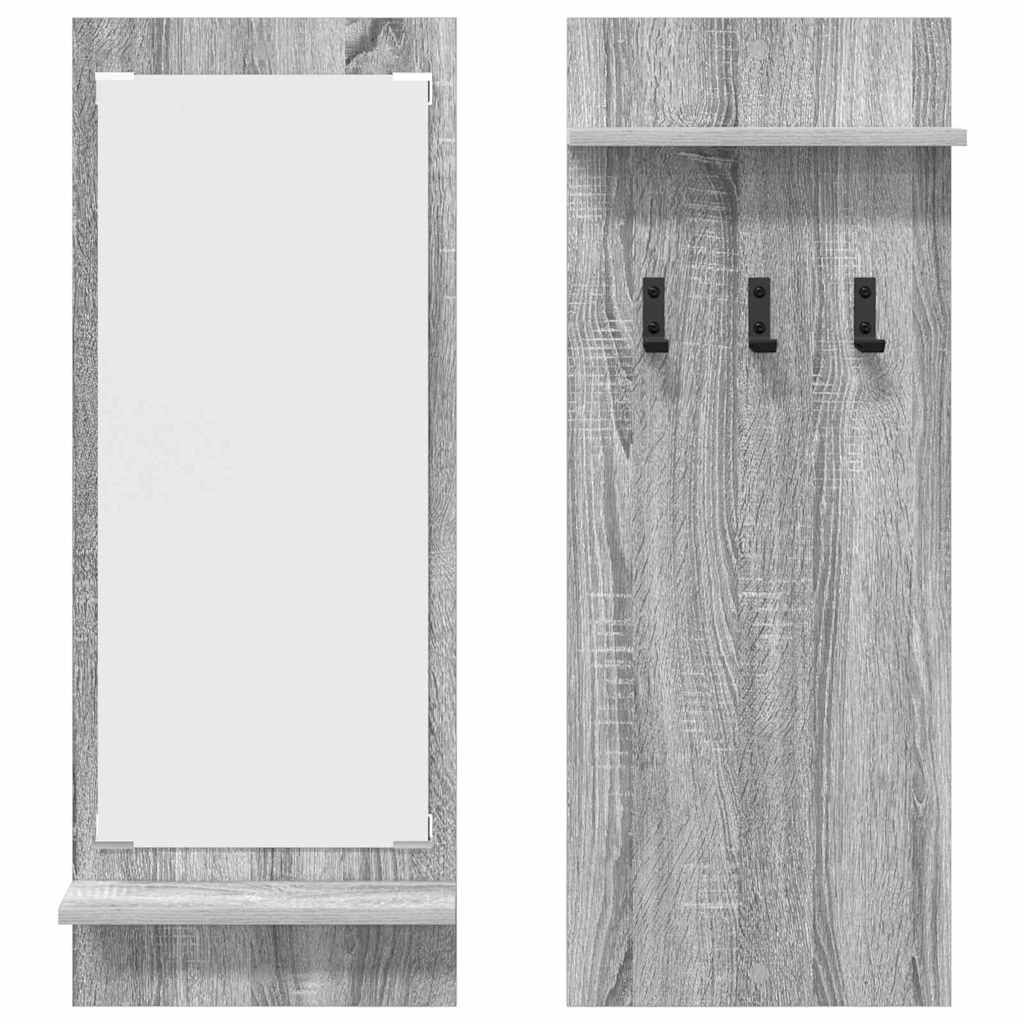 Porte-manteau mural avec étagère Gris Sonoma 70 x 10 x 90 cm - XIOS