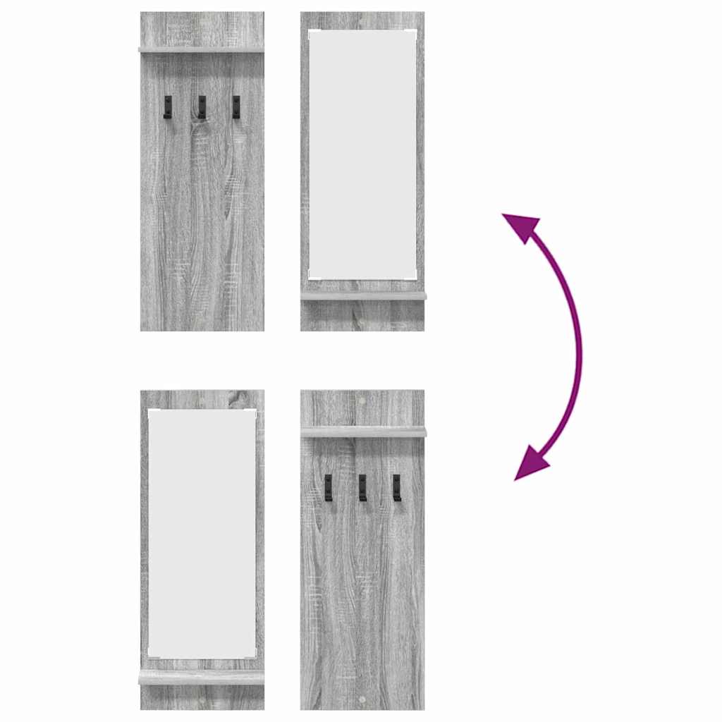 Porte-manteau mural avec étagère Sonoma gris 70 x 10 x 90 cm - XIOS