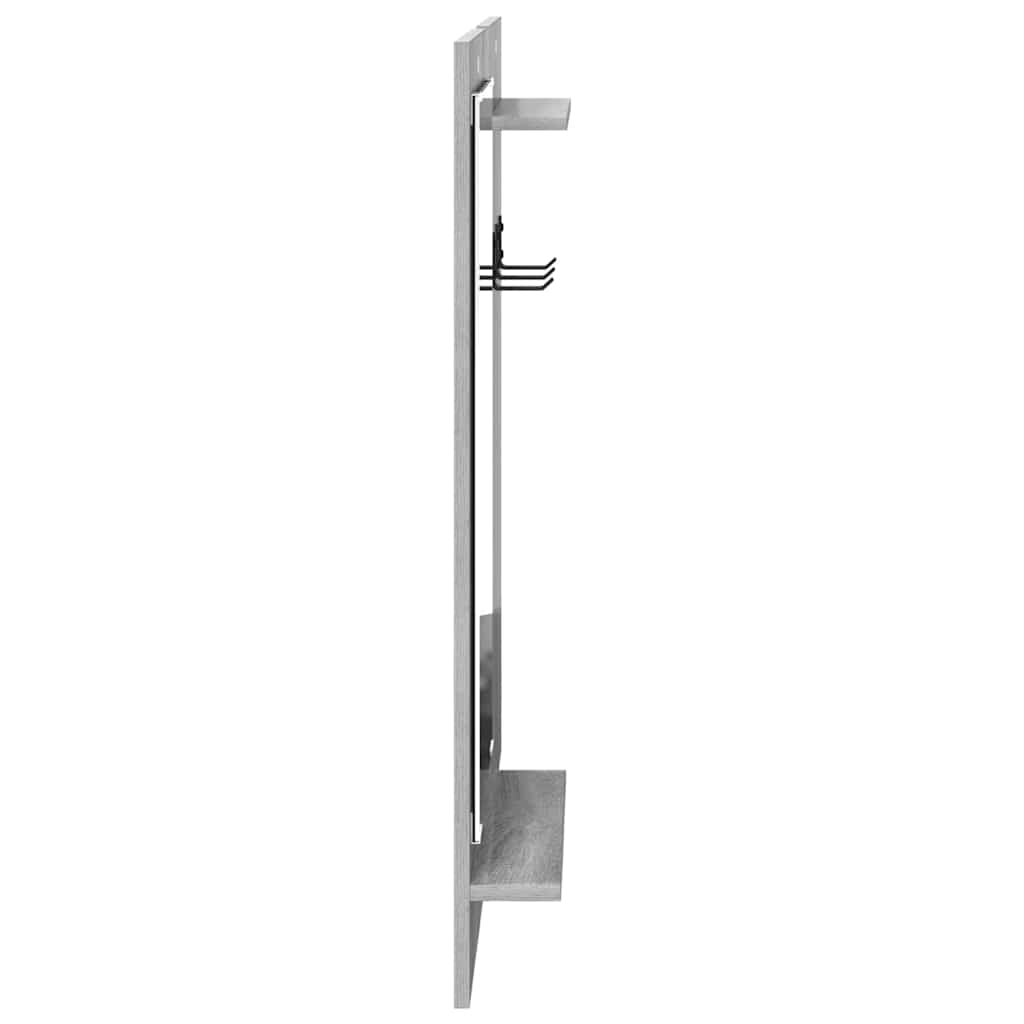 Porte-manteau mural avec étagère Gris Sonoma 70 x 10 x 90 cm - XIOS