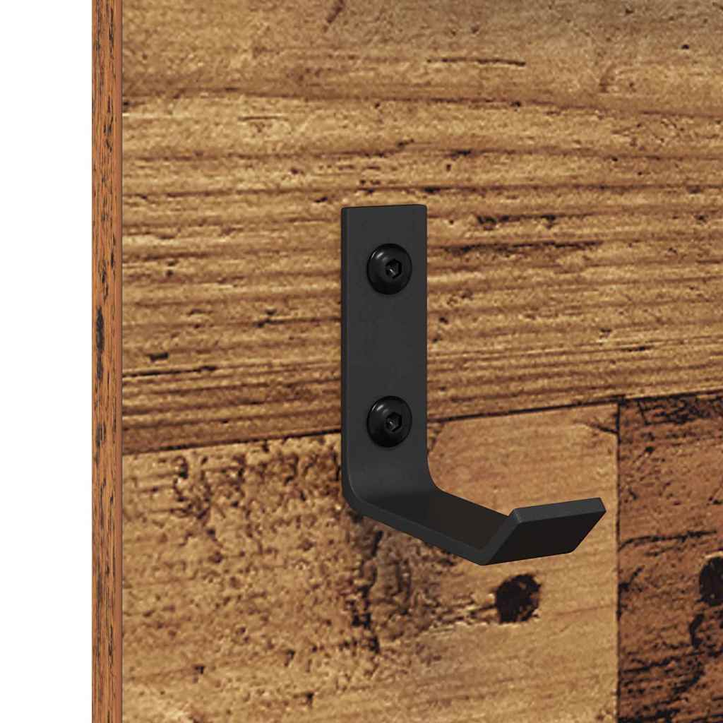 Porte-manteau mural avec étagère Bois ancien 70 x 10 x 90 cm - XIOS