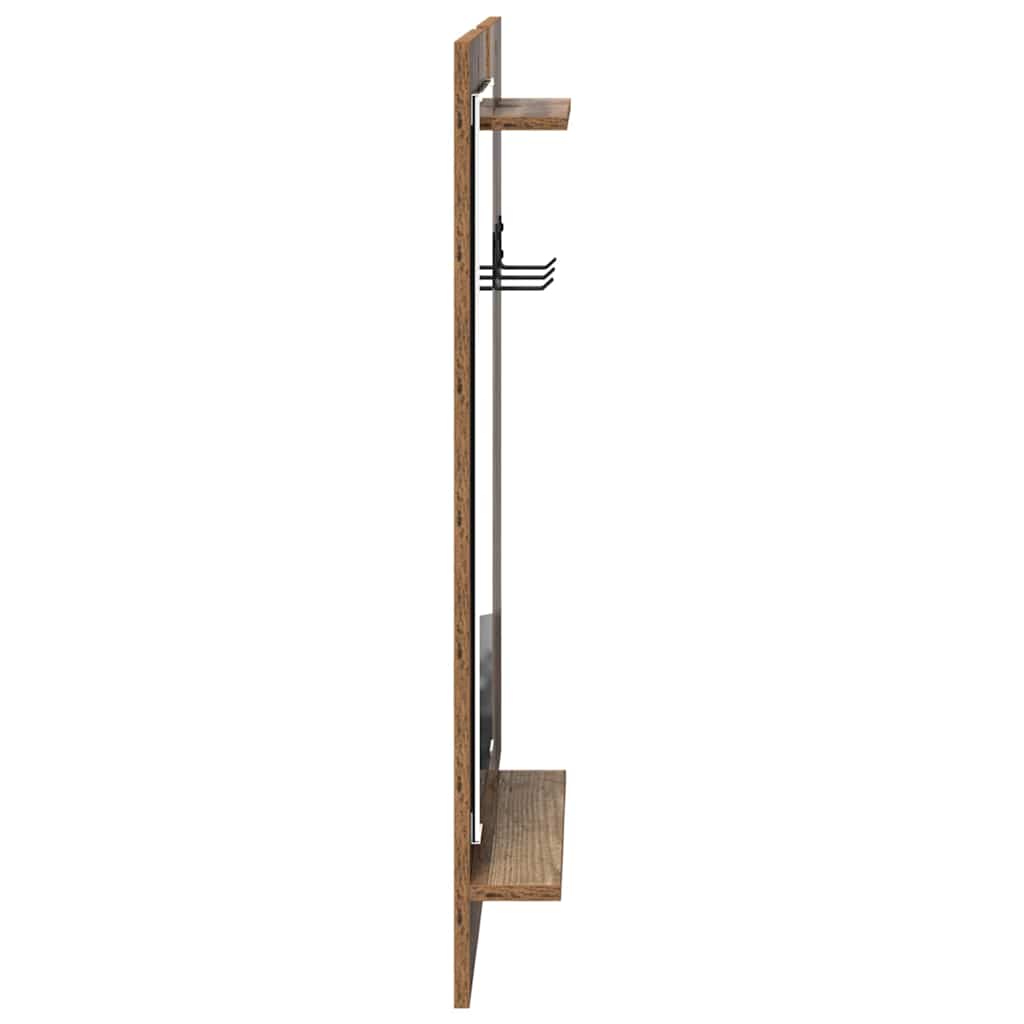 Porte-manteau mural avec étagère Bois ancien 70 x 10 x 90 cm - XIOS