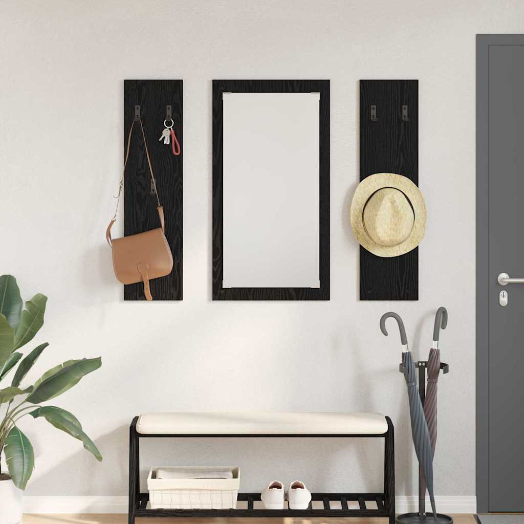 Porte-manteau mural Montage mural Chêne noir 96 x 1,5 x 90 cm - XIOS