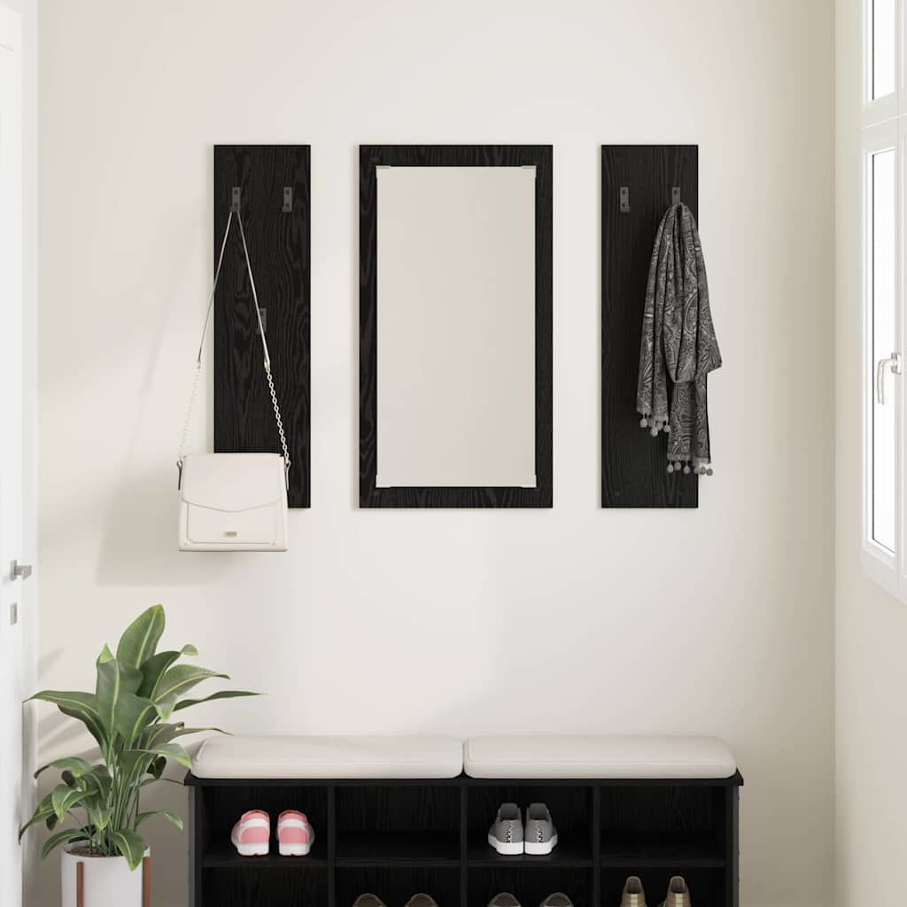 Porte-manteau mural Montage mural Chêne noir 96 x 1,5 x 90 cm - XIOS