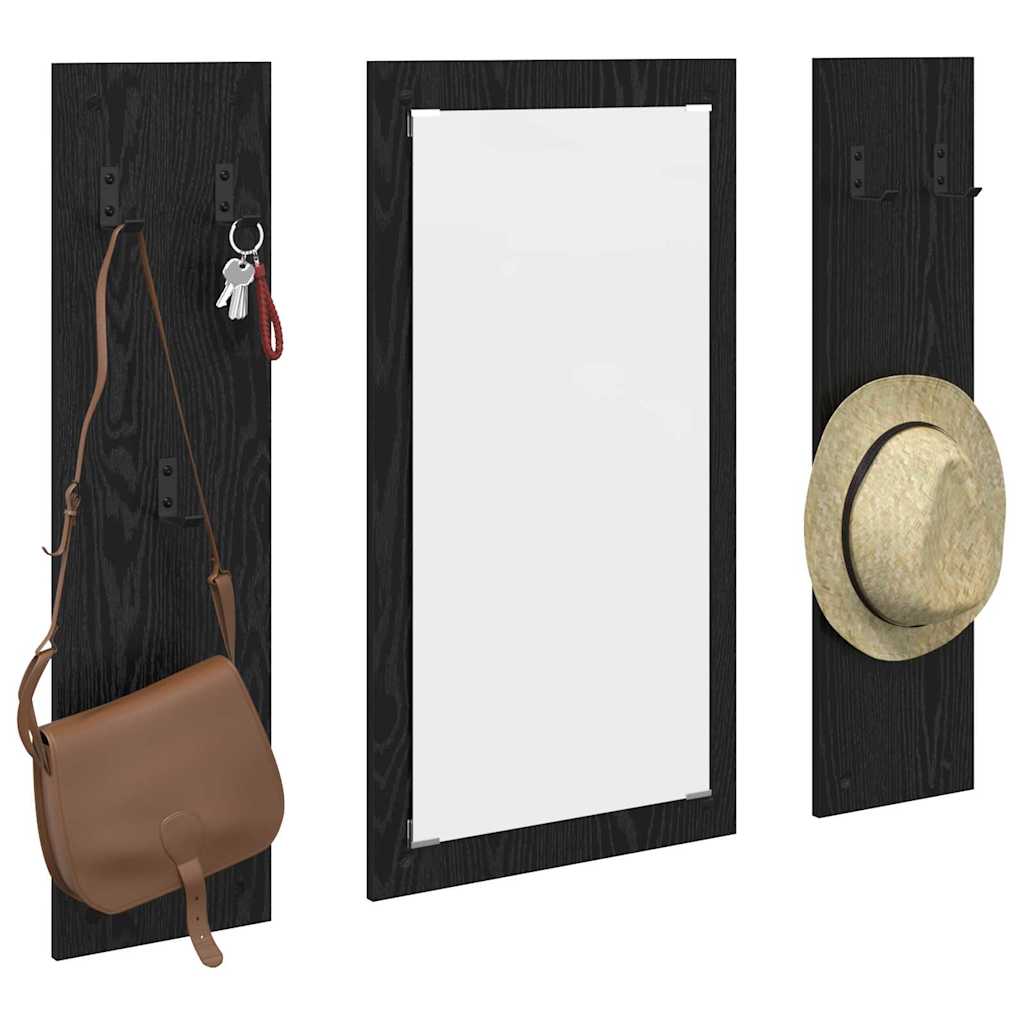 Porte-manteau mural Montage mural Chêne noir 96 x 1,5 x 90 cm - XIOS