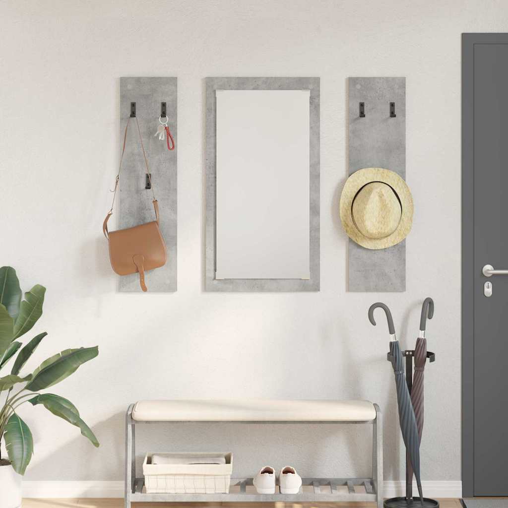 Porte-manteau mural Montage mural Gris béton 96 x 1,5 x 90 cm - XIOS