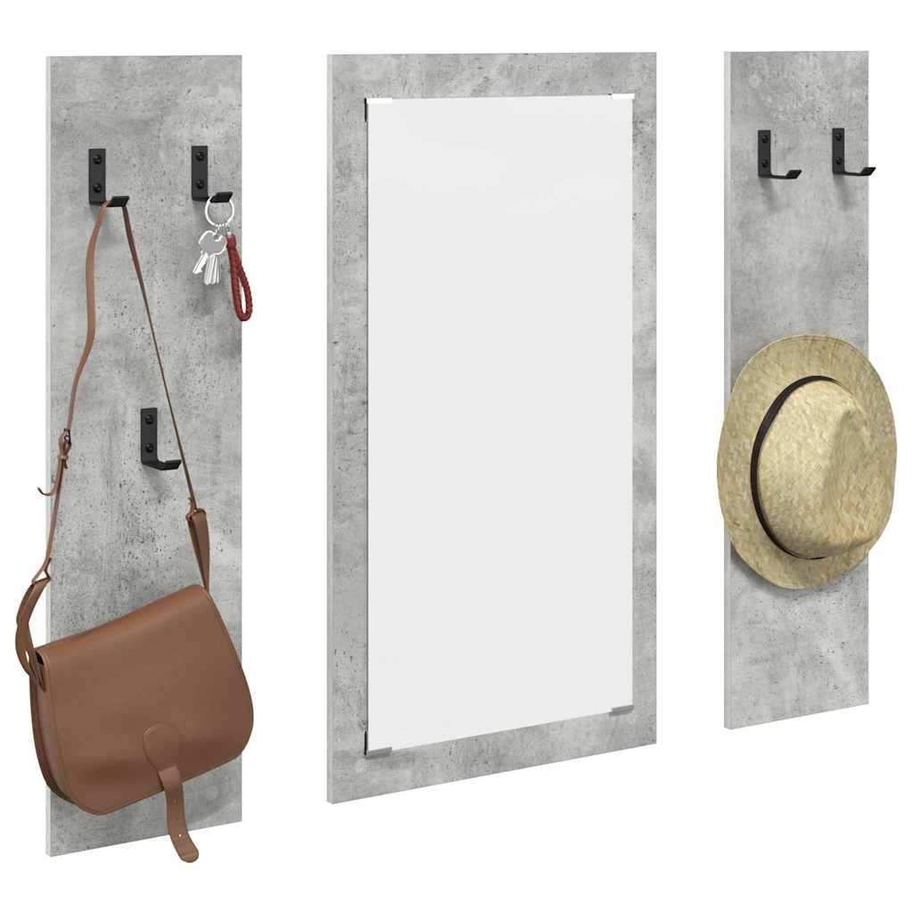 Porte-manteau mural Montage mural Gris béton 96 x 1,5 x 90 cm - XIOS