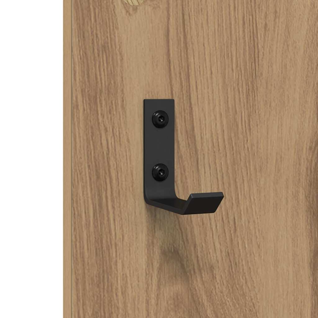 Porte-manteau mural chêne artisanal 96 x 1,5 x 90 cm - XIOS