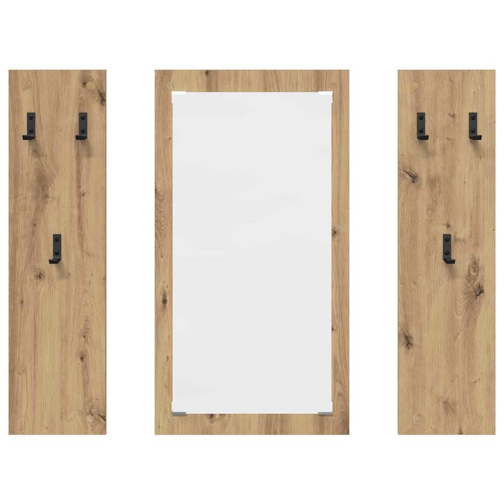 Porte-manteau mural chêne artisanal 96 x 1,5 x 90 cm - XIOS