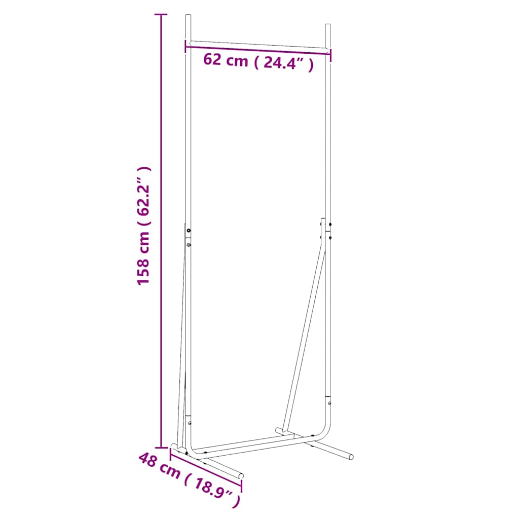 Porte-vêtements Noir 62 x 48 x 158 cm Acier - XIOS