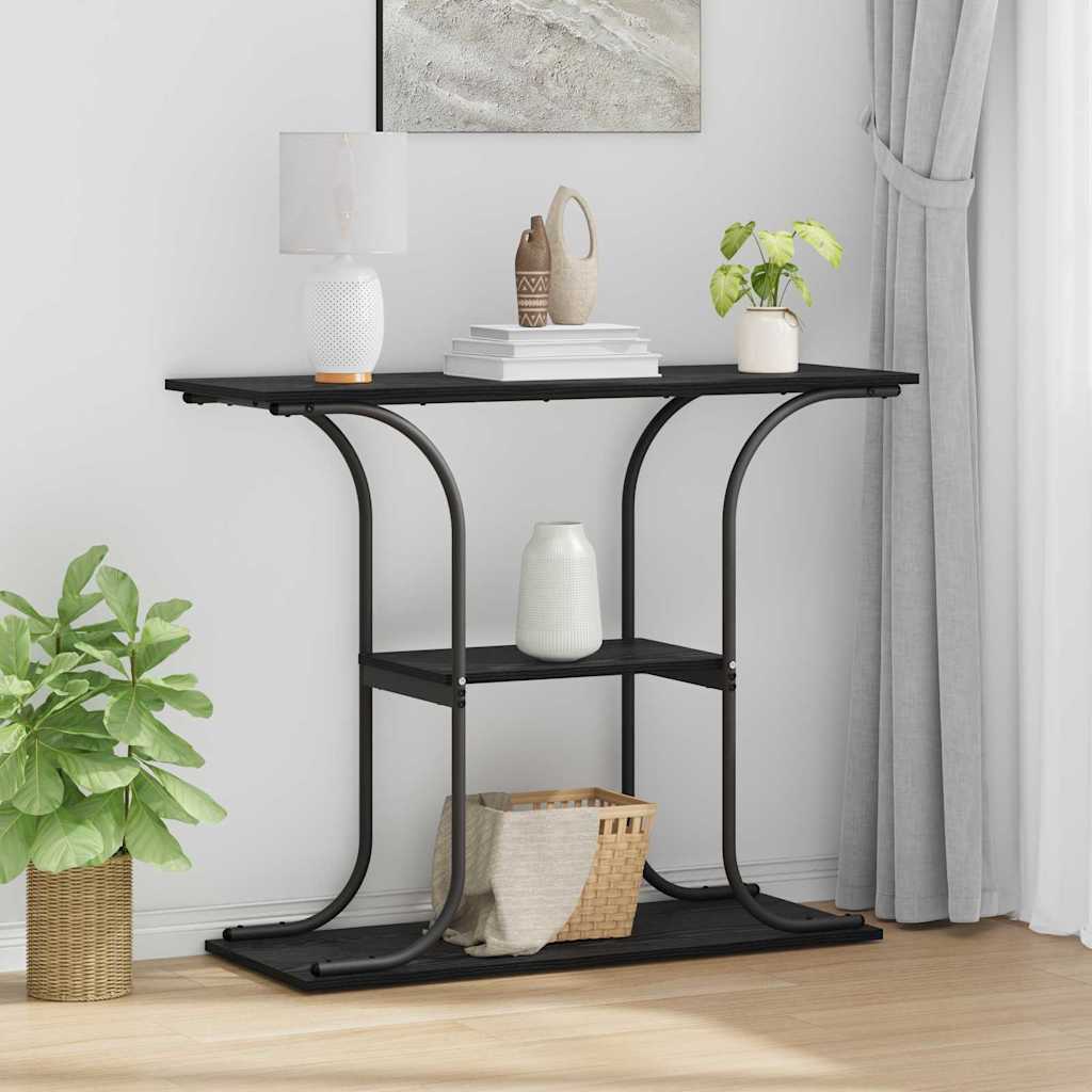 Table console Chêne noir 101 x 35 x 80,5 cm Bois d'ingénierie - XIOS