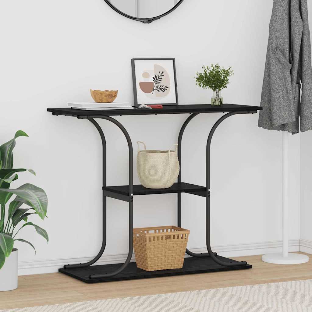 Table console Chêne noir 101 x 35 x 80,5 cm Bois d'ingénierie - XIOS
