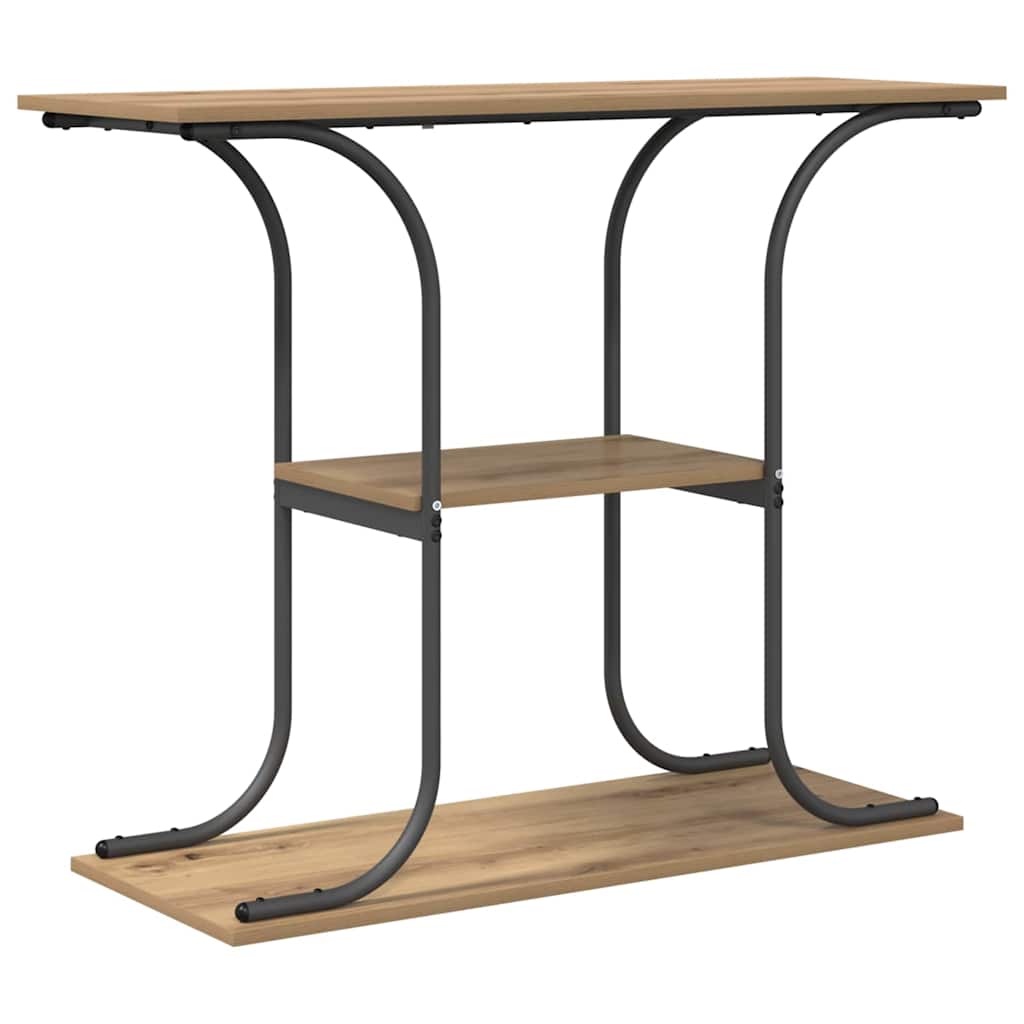 Table console avec étagère chêne artisanal 101 x 35 x 80.5 cm - XIOS