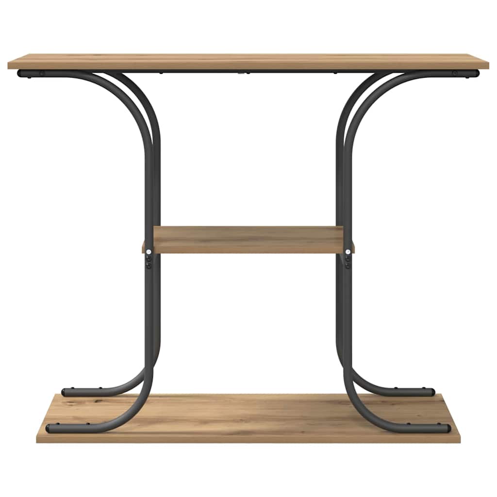 Table console avec étagère chêne artisanal 101 x 35 x 80.5 cm - XIOS