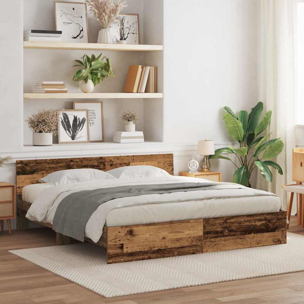 Cadre de lit Bois ancien 203 x 185 x 70 cm Bois d'ingénierie - XIOS