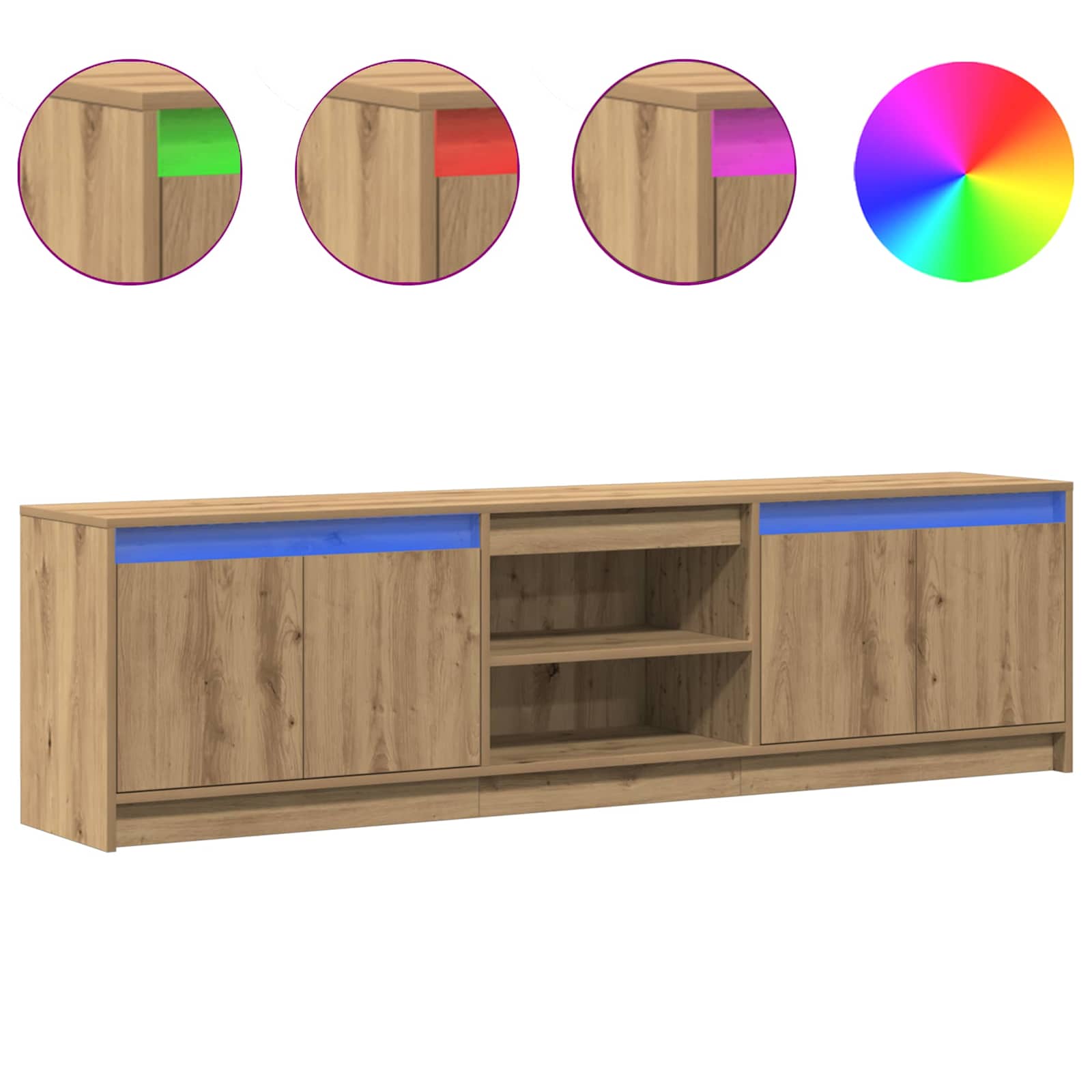 Unites TV 2 pcs Marron 180 x 34 x 50 cm Bois d'ingénierie - XIOS