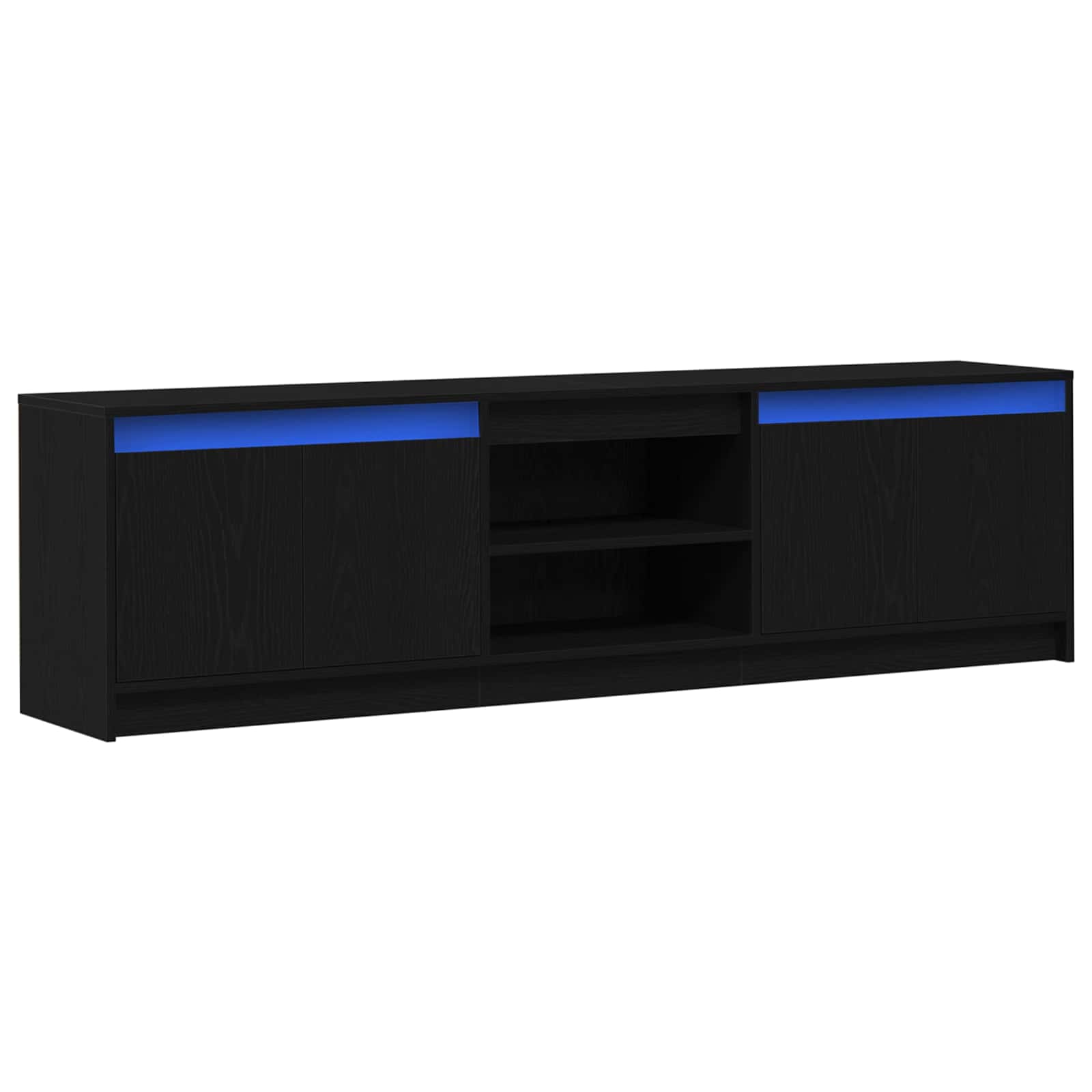 Unites TV 2 pcs Noir 180 x 34 x 50 cm Bois d'ingénierie - XIOS