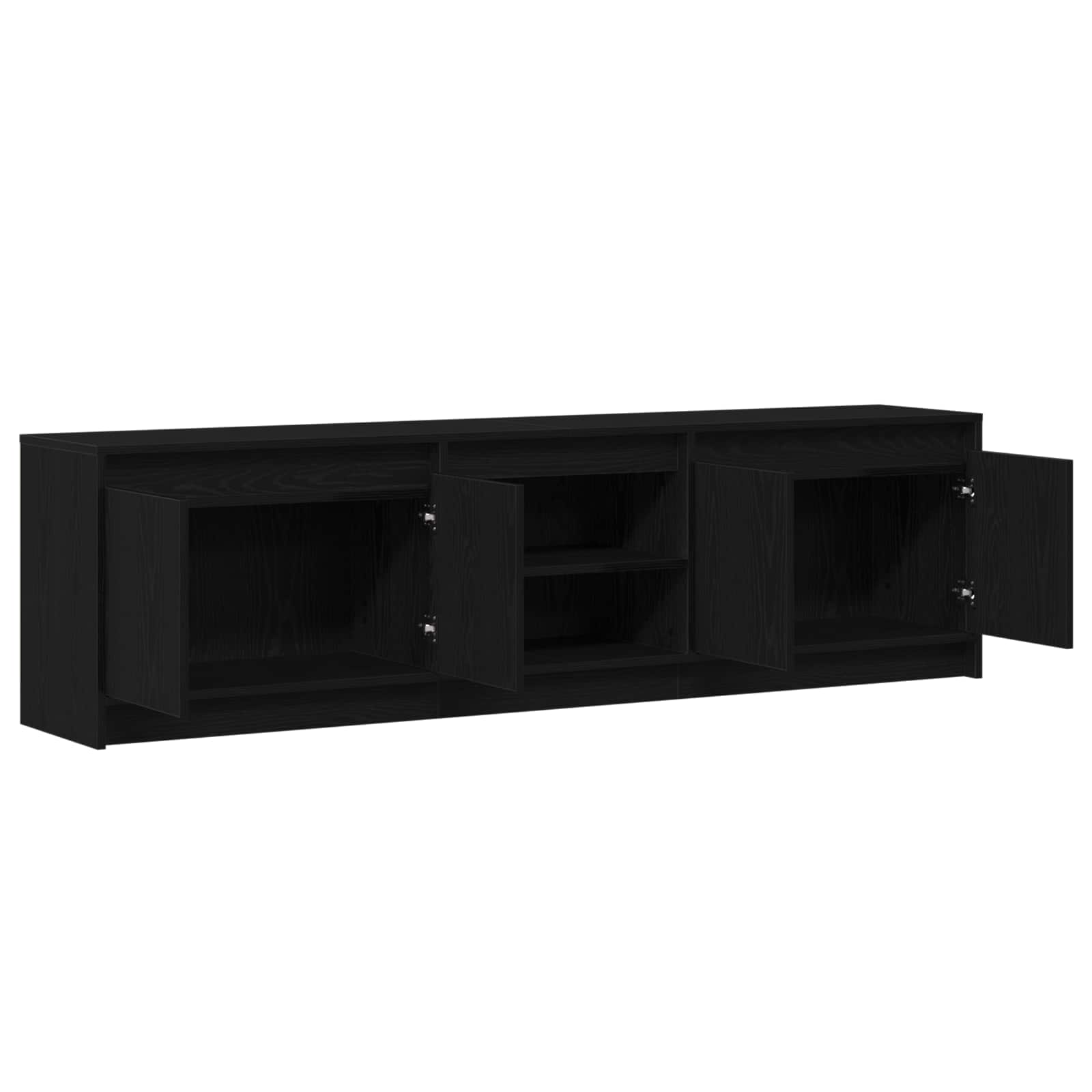 Unites TV 2 pcs Noir 180 x 34 x 50 cm Bois d'ingénierie - XIOS