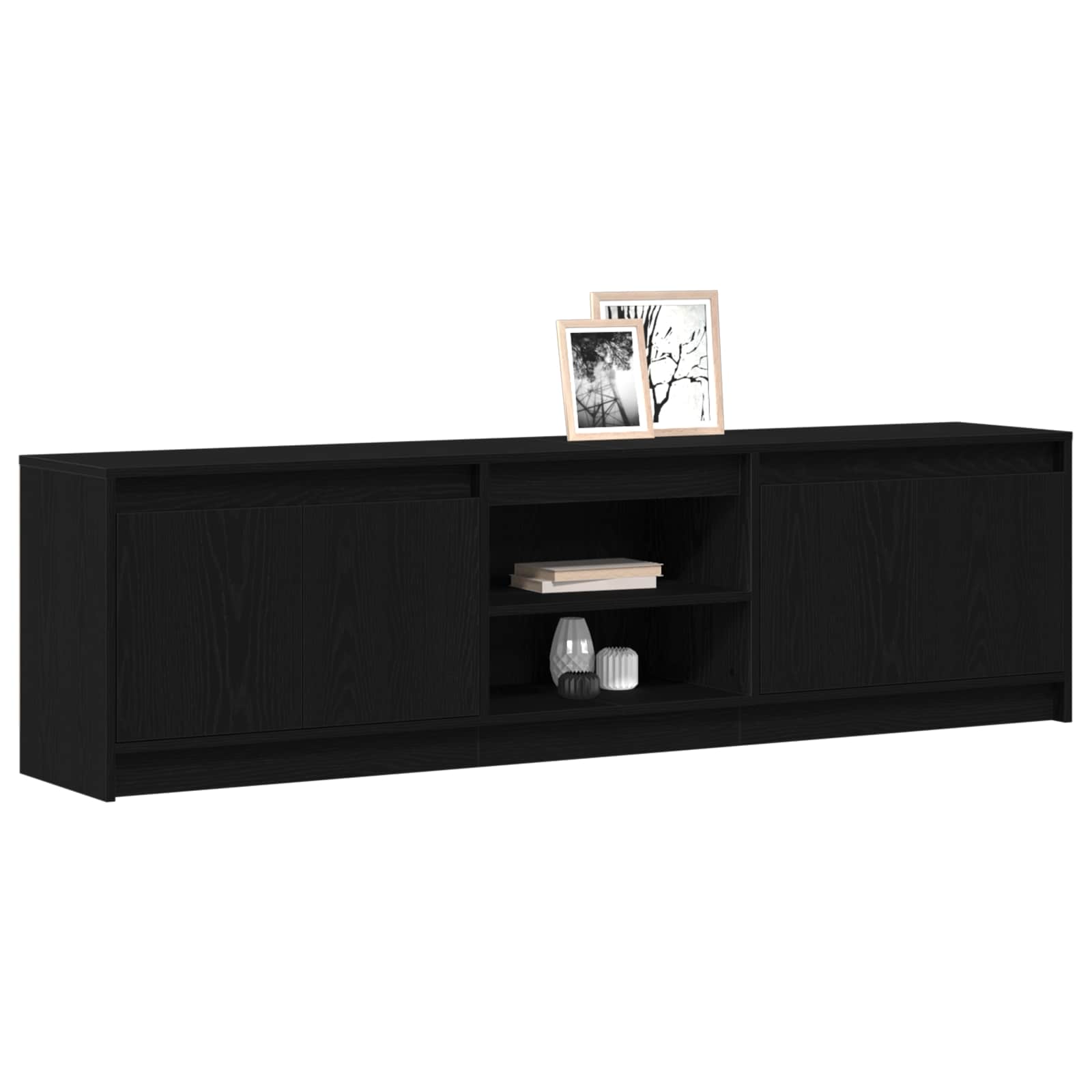 Unites TV 2 pcs Noir 180 x 34 x 50 cm Bois d'ingénierie - XIOS