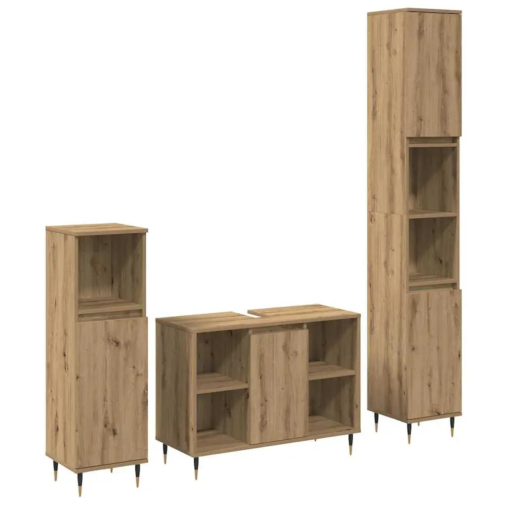 Ensemble de mobilier de salle de bain 3 pc Chêne artisanal - XIOS
