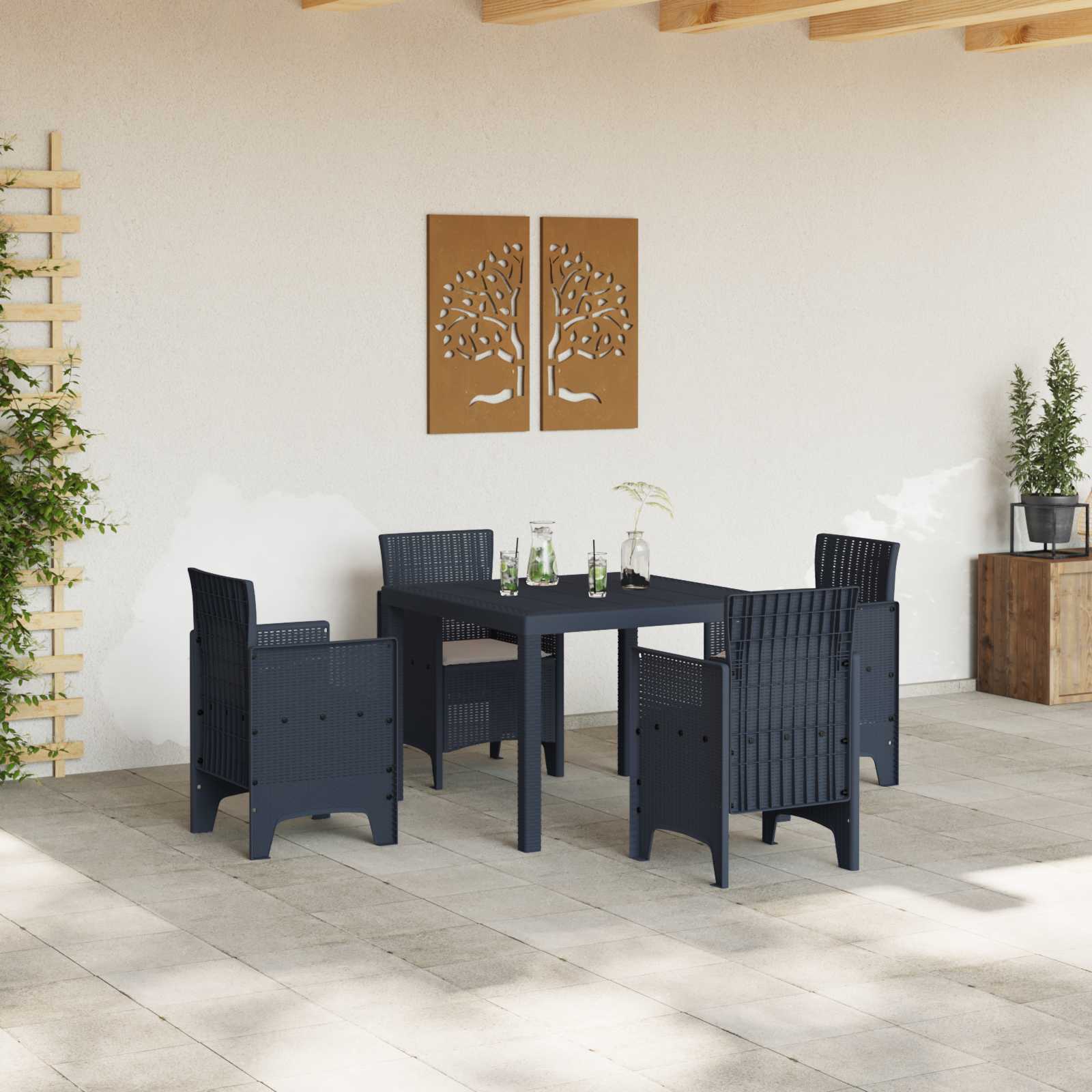 Ensemble de salle à manger pour jardin 5 pcs Anthracite - XIOS
