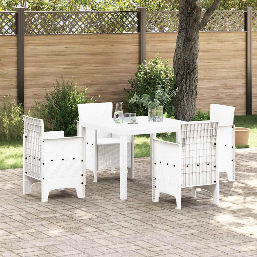 Ensemble de salle à manger pour jardin 5 pc Blanc Polypropylène - XIOS