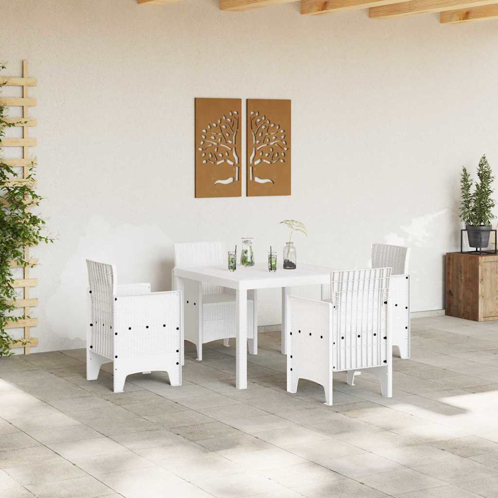 Ensemble de salle à manger pour jardin 5 pc Blanc Polypropylène - XIOS