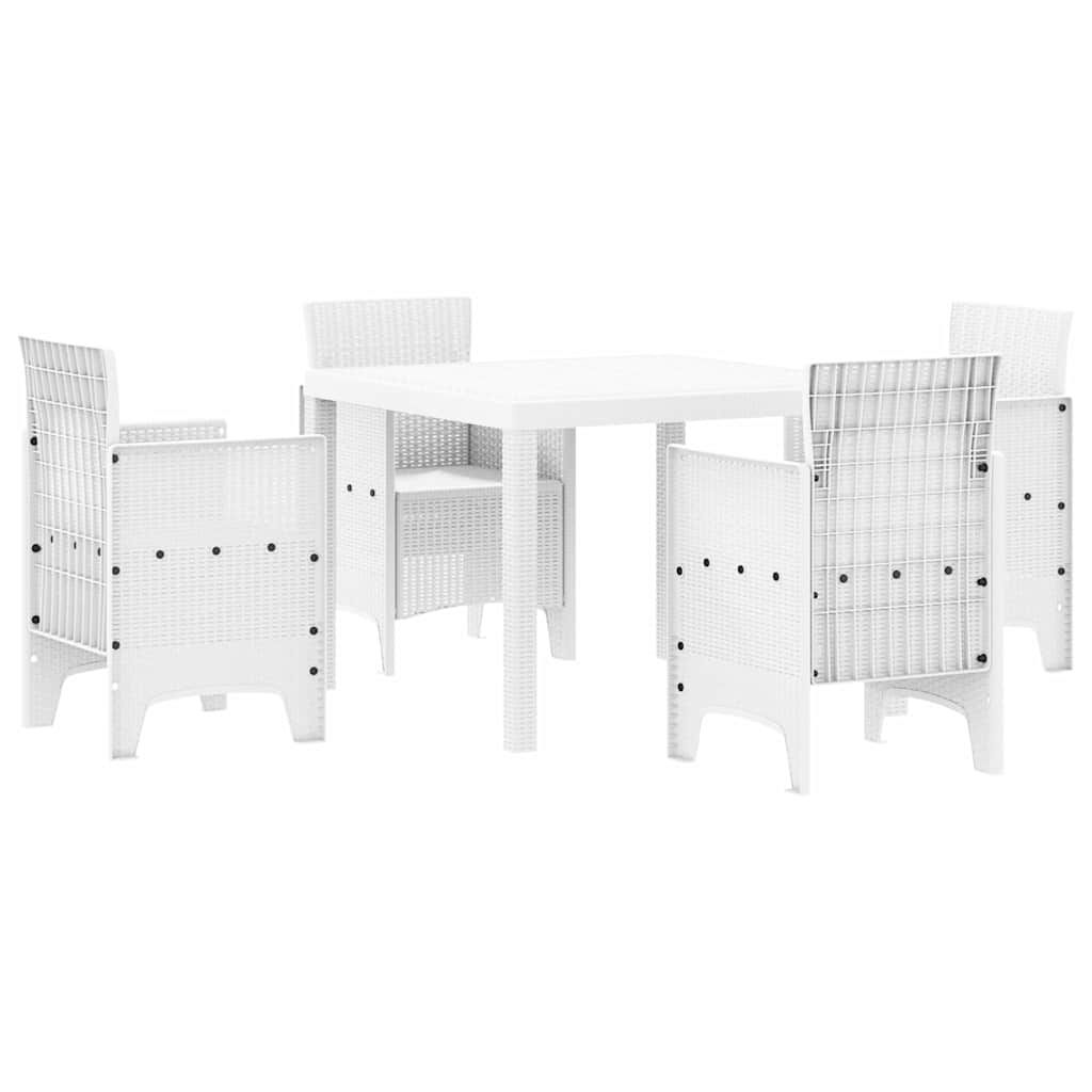 Ensemble de salle à manger pour jardin 5 pc Blanc Polypropylène - XIOS