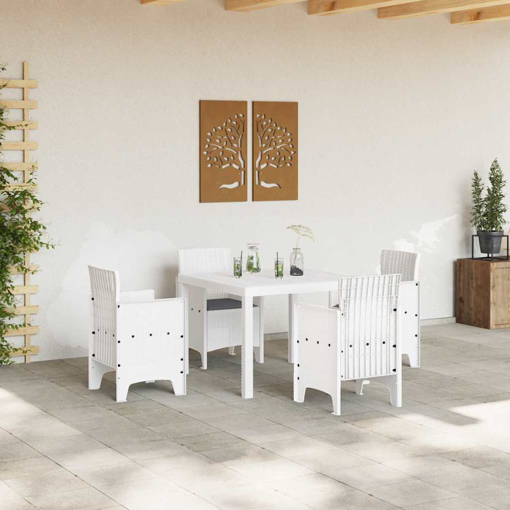 Ensemble de salle à manger pour jardin 5 pc Blanc Polypropylène - XIOS