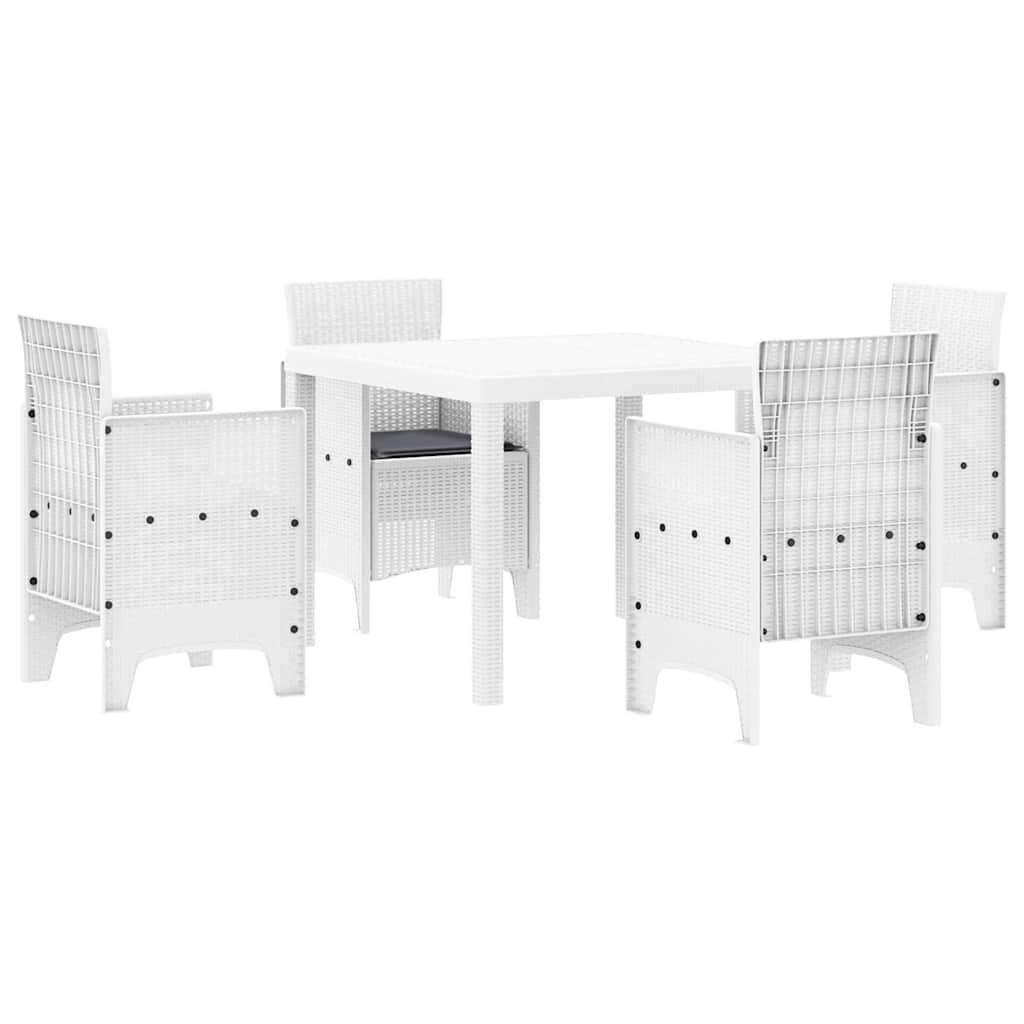 Ensemble de salle à manger pour jardin 5 pc Blanc Polypropylène - XIOS