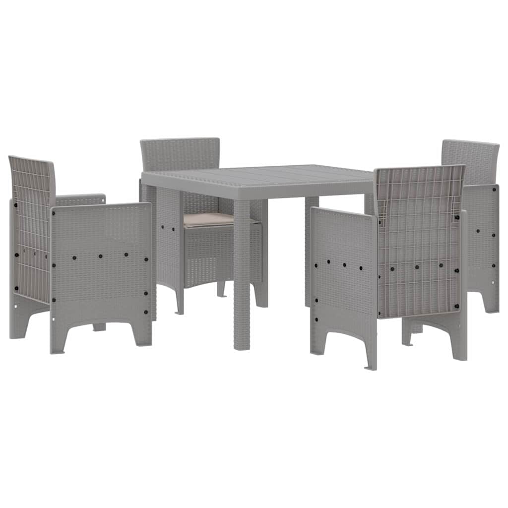 Ensemble de salle à manger pour jardin 5 pc Gris clair - XIOS