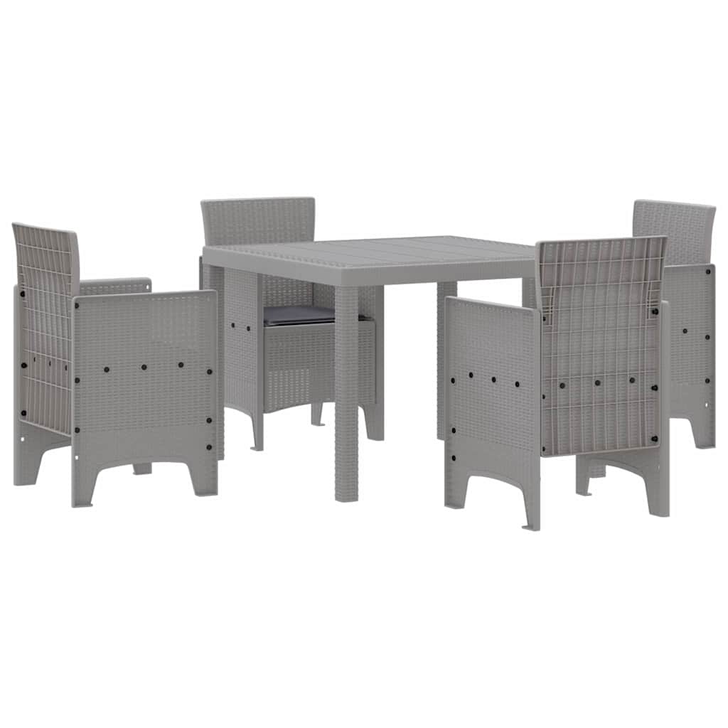 Ensemble de salle à manger pour jardin 5 pc Gris clair - XIOS