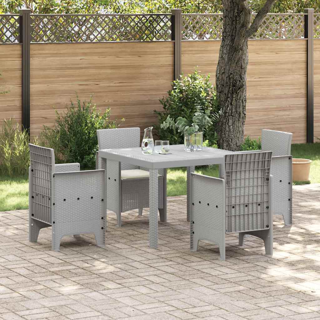 Ensemble de salle à manger pour jardin 5 pc Gris clair - XIOS