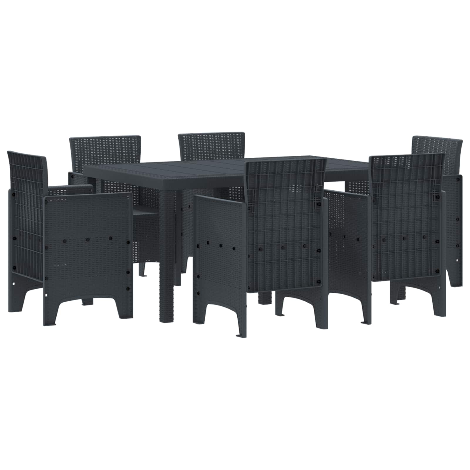 Ensemble de salle à manger pour jardin 7 pcs Anthracite