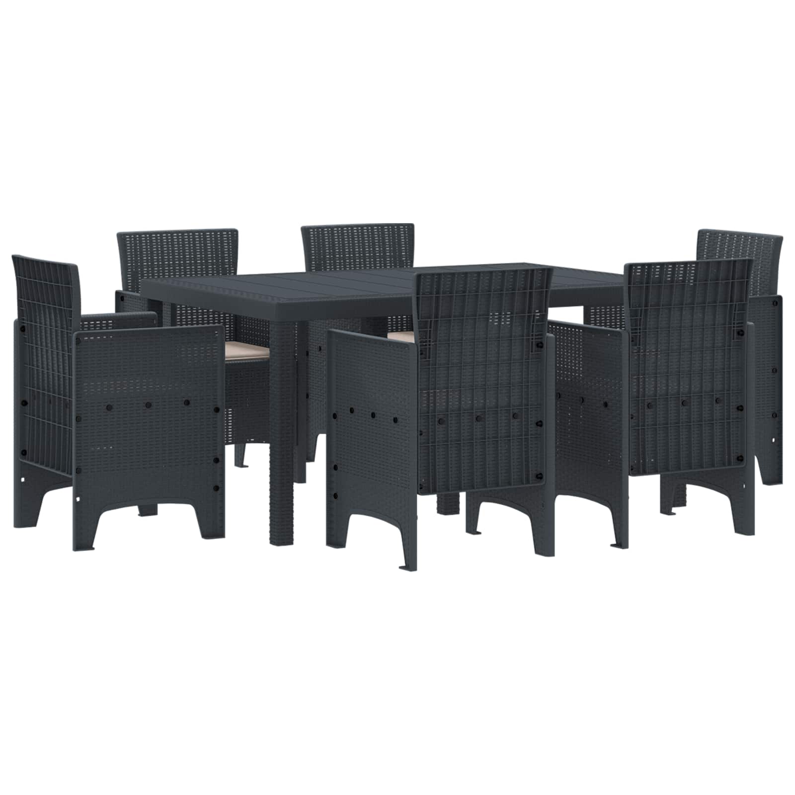 Ensemble de salle à manger pour jardin 7 pcs Anthracite