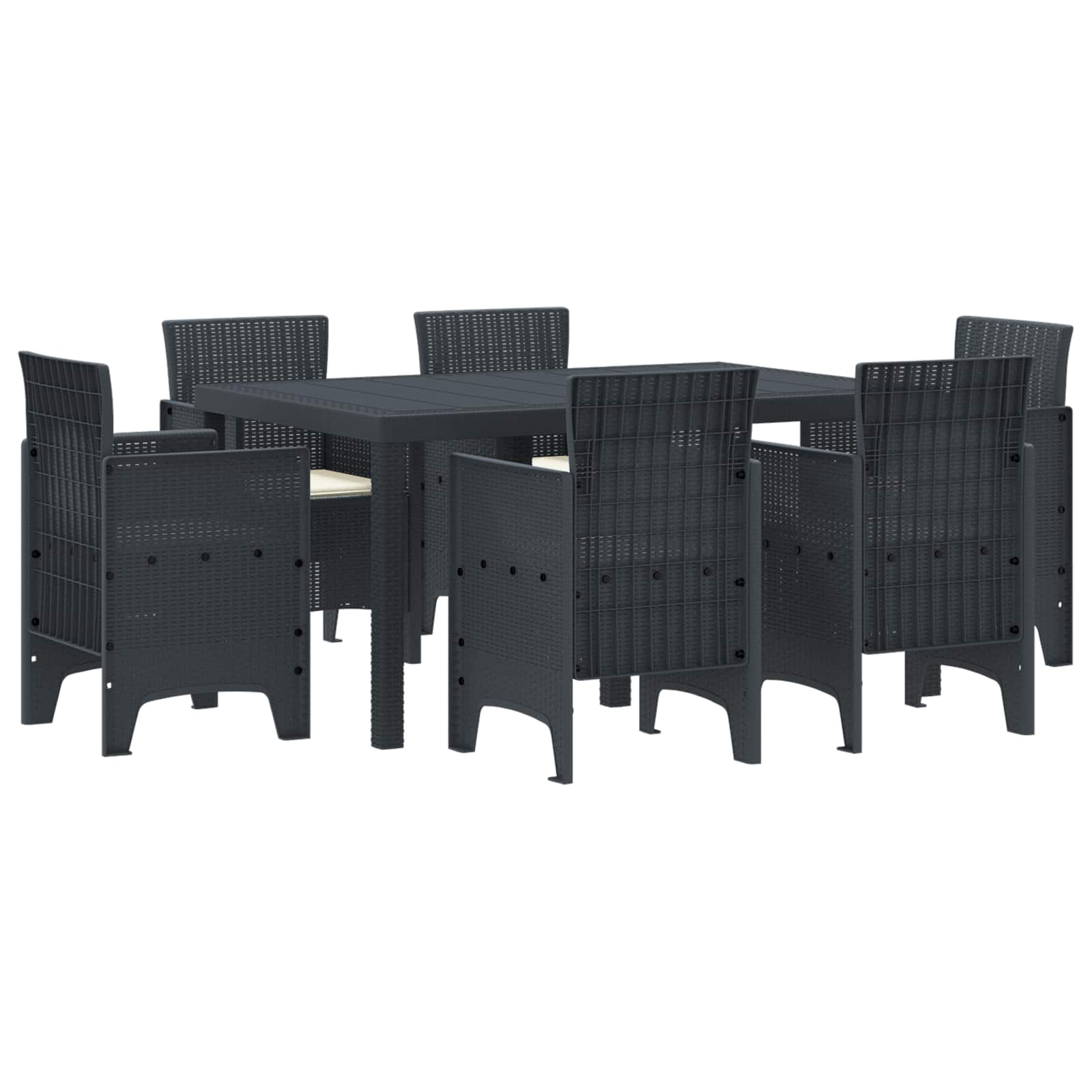 Ensemble de salle à manger pour jardin 7 pcs Anthracite