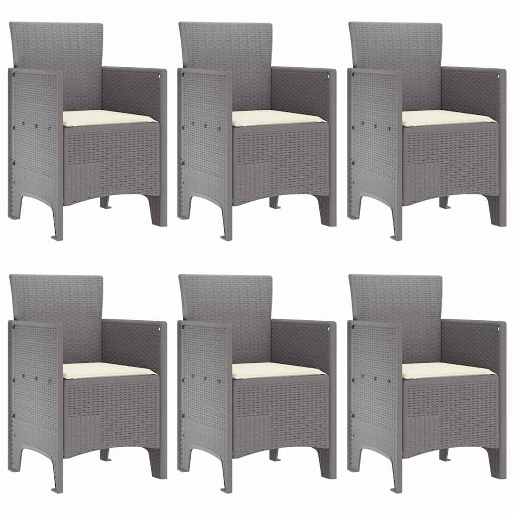 Ensemble de salle à manger pour jardin 7 pc Gris clair