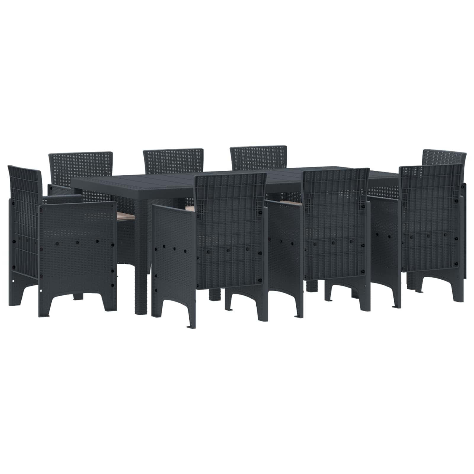 Ensemble de salle à manger pour jardin 9 pcs Anthracite - XIOS