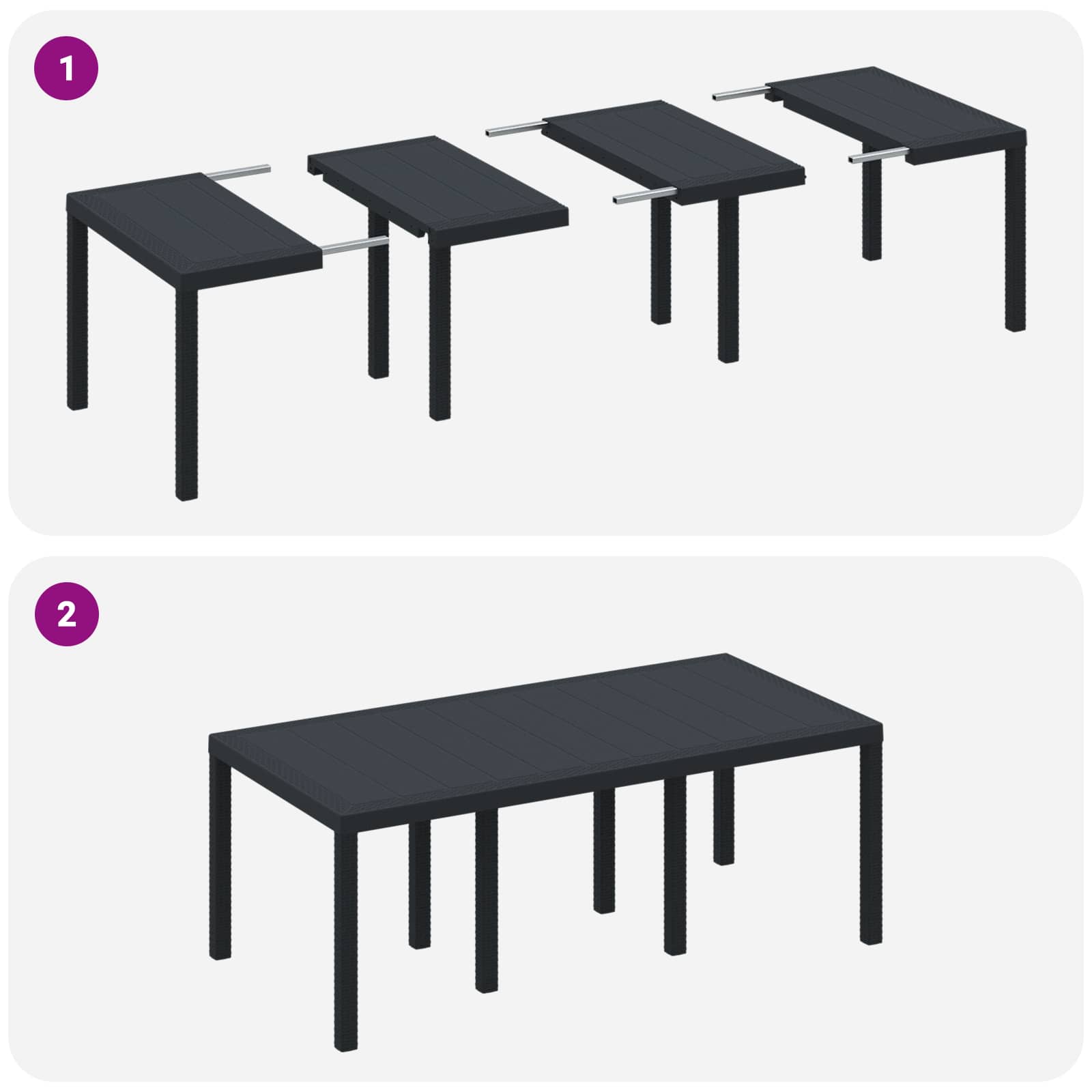 Ensemble de salle à manger pour jardin 9 pcs Anthracite - XIOS