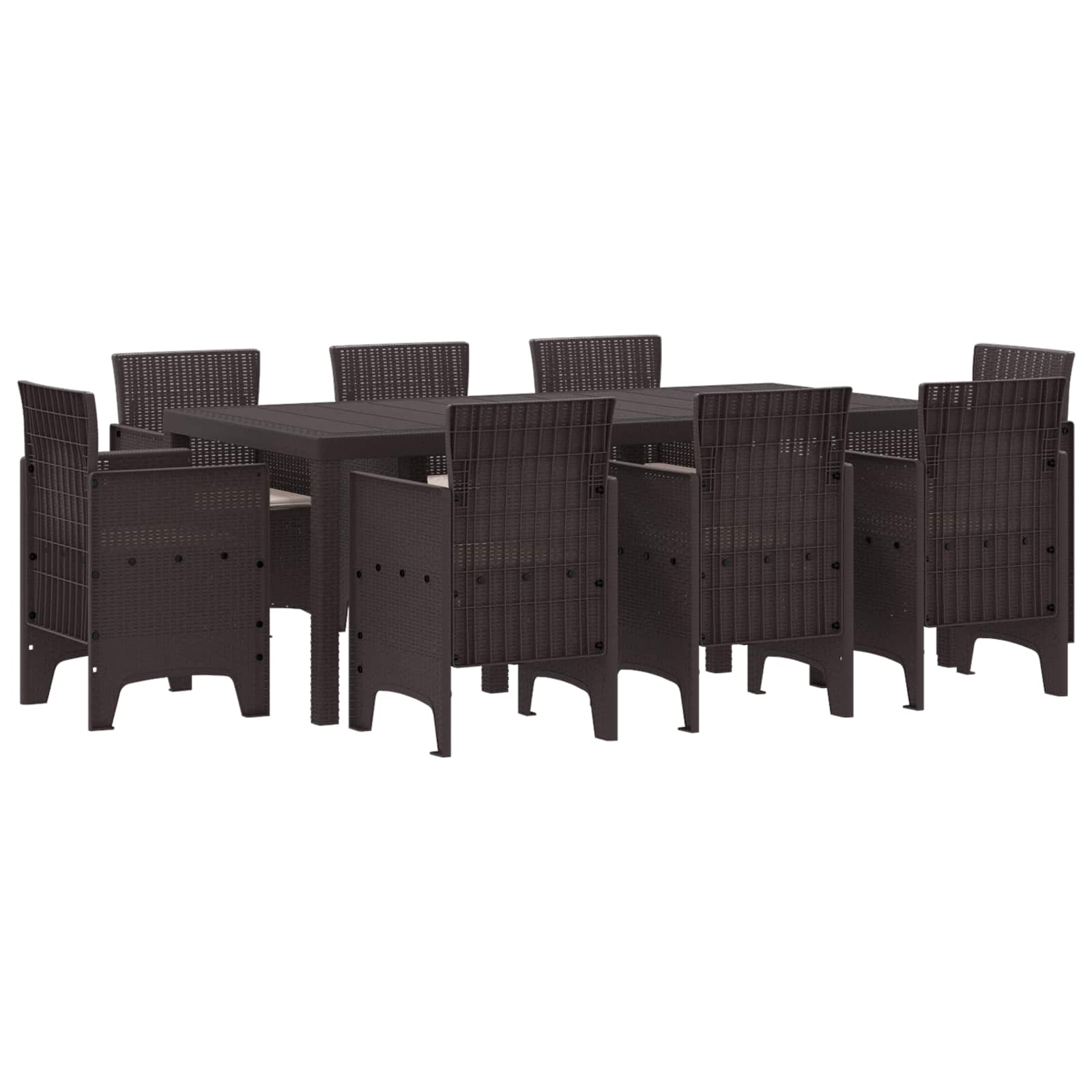 Ensemble de salle à manger pour jardin 9 pcs Marron - XIOS