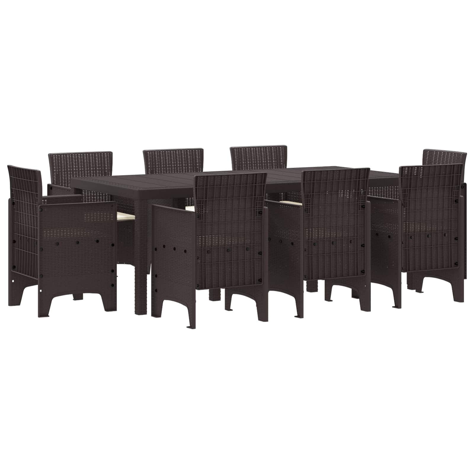 Ensemble de salle à manger pour jardin 9 pcs Marron - XIOS