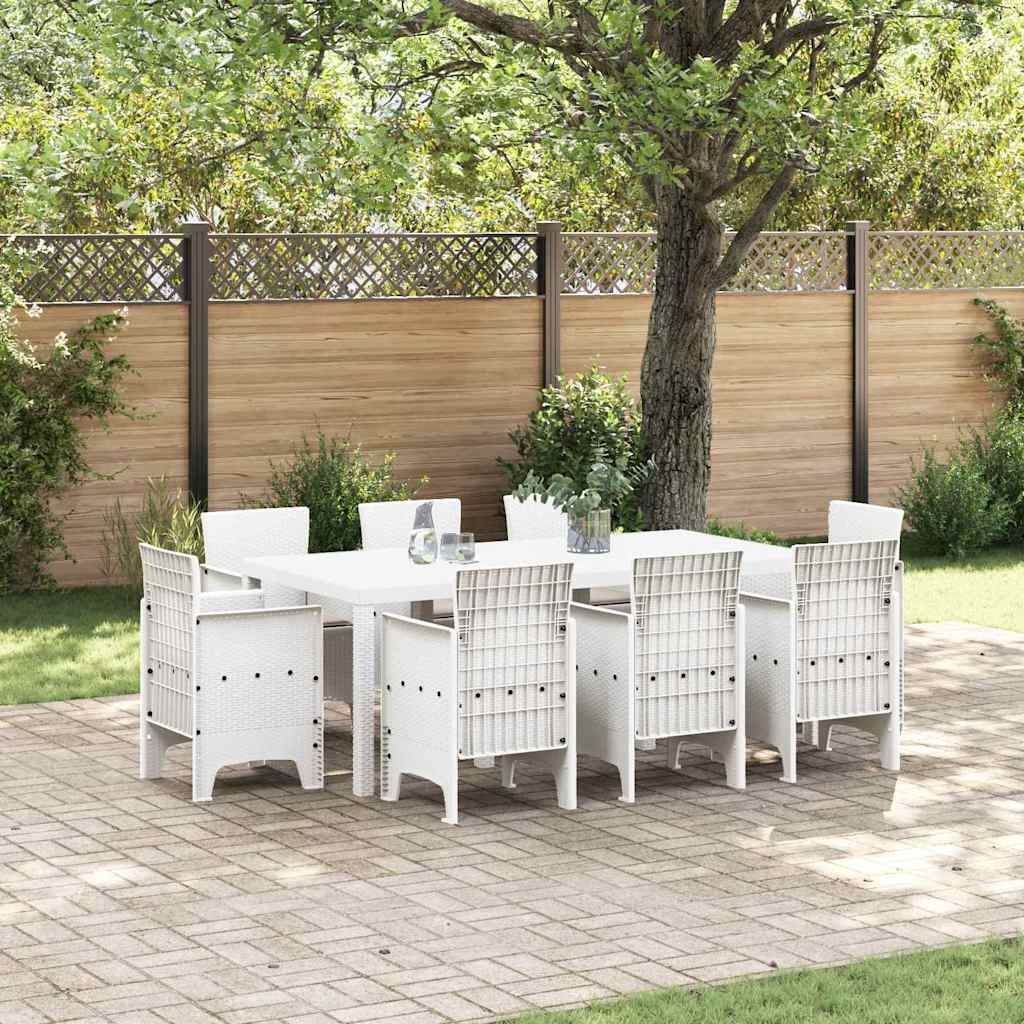 Ensemble de salle à manger pour jardin 9 pcs Blanc - XIOS